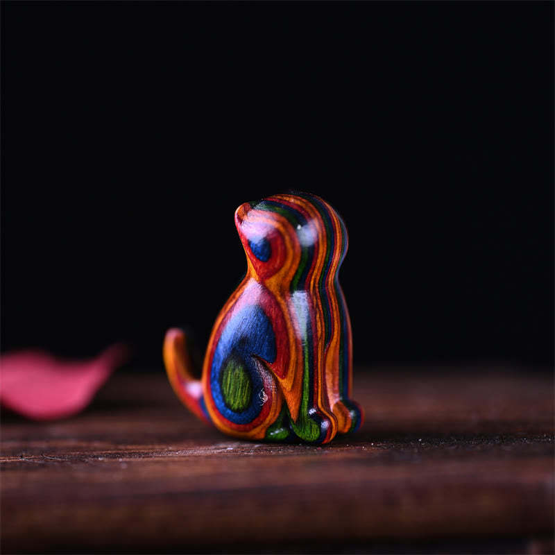 Small Leaf Red Sandalwood Ebony Wood Sandalwood Green Sandalwood Lucky Mini Cat Deer Sooth Phone Hanging Decoration