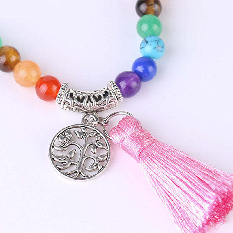 108 Mala Beads Rhodonite Blue Crystal Lazulite Healing Bracelet
