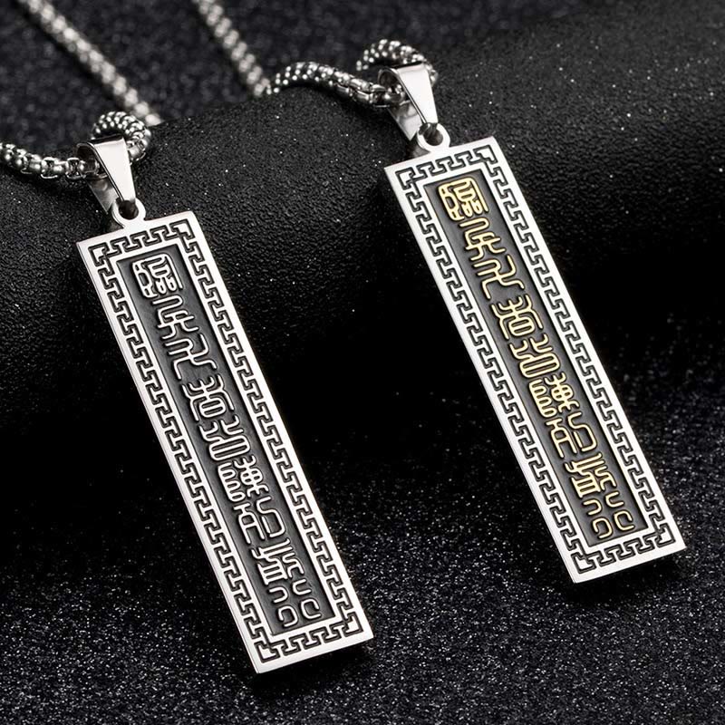 The Nine-word Mantra Titanium Steel Bagua Yin Yang Balance Necklace Pendant