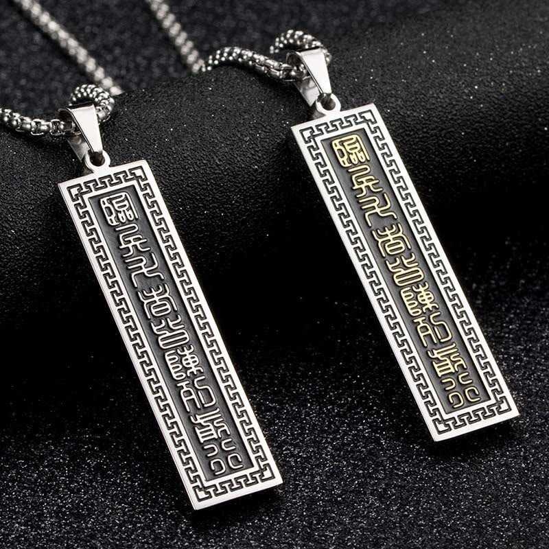The Nine-word Mantra Titanium Steel Bagua Yin Yang Balance Necklace Pendant