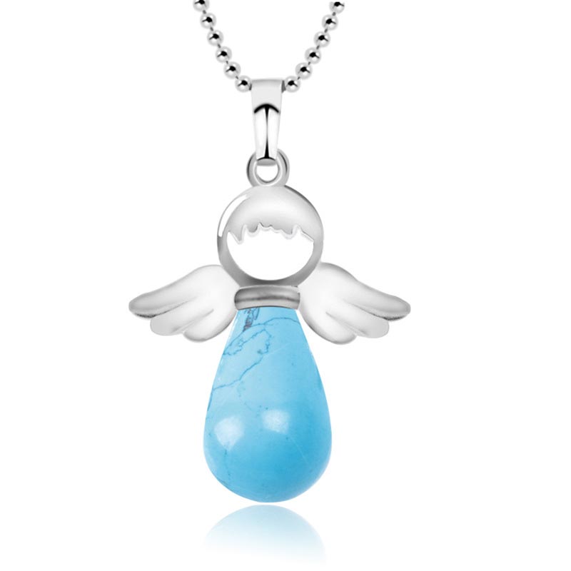 Little Angel Wings Natural Crystal Luck Necklace Pendant