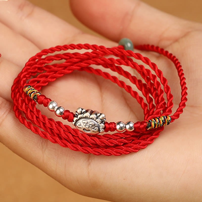 999 Sterling Silver Blessing Red String Belly Chain