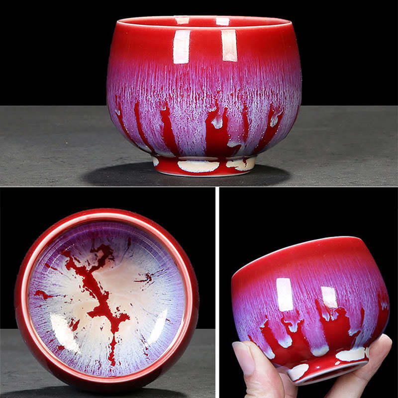 Chinese Jianzhan Glaze Kiln Change Ceramic Teacup Tenmoku Kung Fu Tea Cup