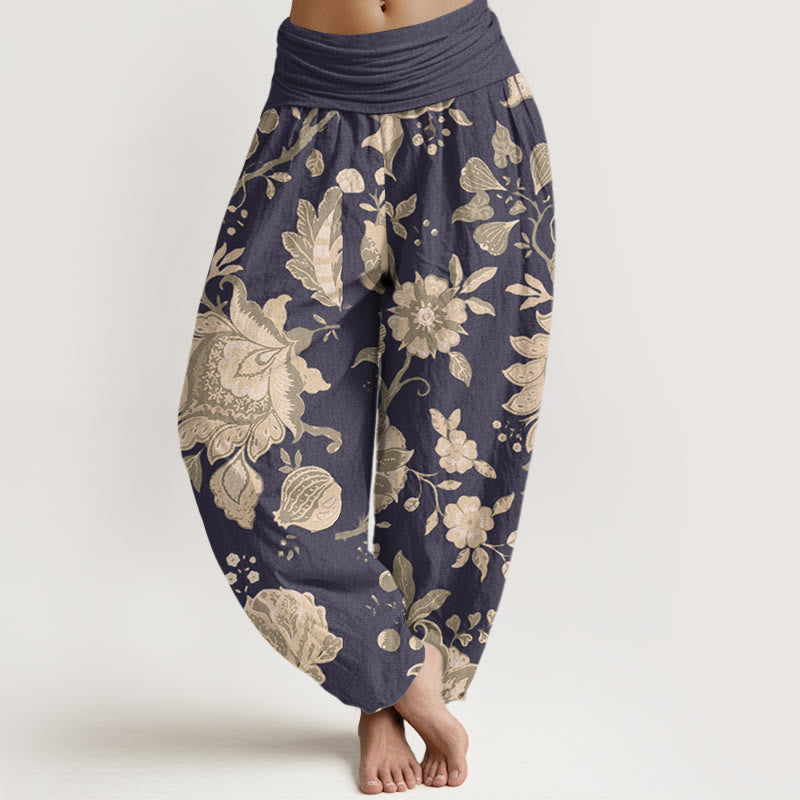 Casual Peony Women's Elastic Waist Harem Pants