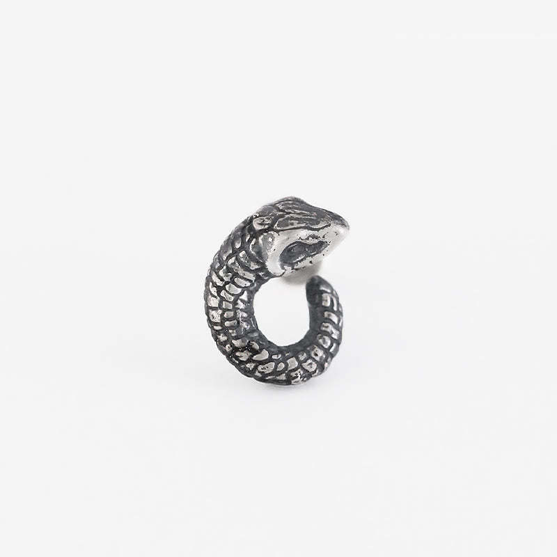 999 Sterling Silver Snake Texture Year Of The Snake Protection Balance Earrings