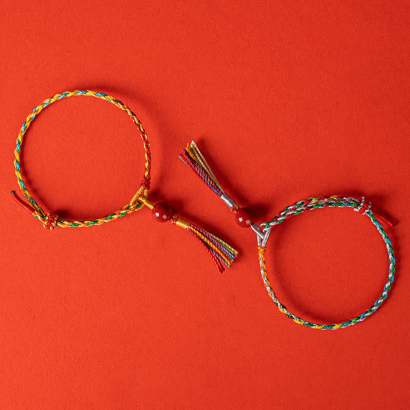Colorful String Cinnabar Concentration Bracelet