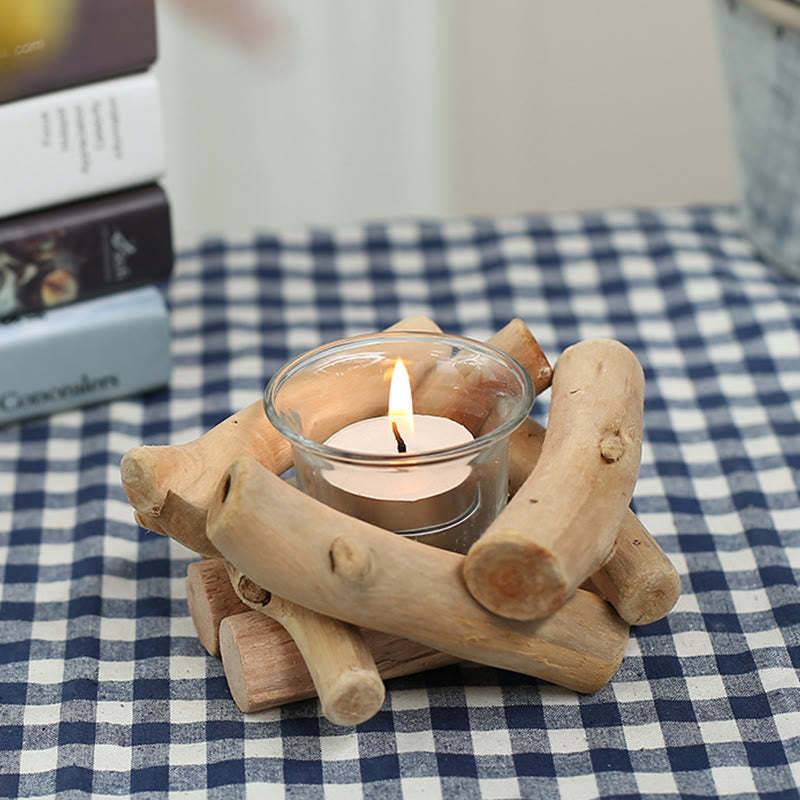 Wood Candlestick Home Candle Holder Decoration