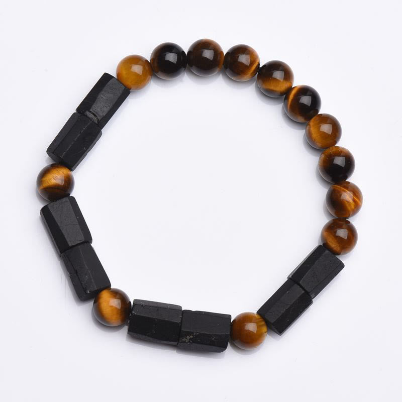 Natural Black Tourmaline Tiger Eye Positive Bracelet
