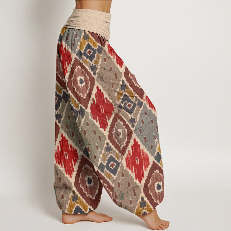 Plaid Printed Women's Elastic Waist Harem Pants