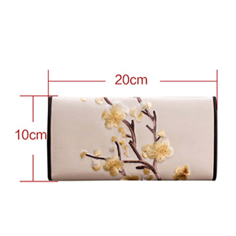 Plum Bossom Su Embroidery Journey Shopping Long Purse Handbag