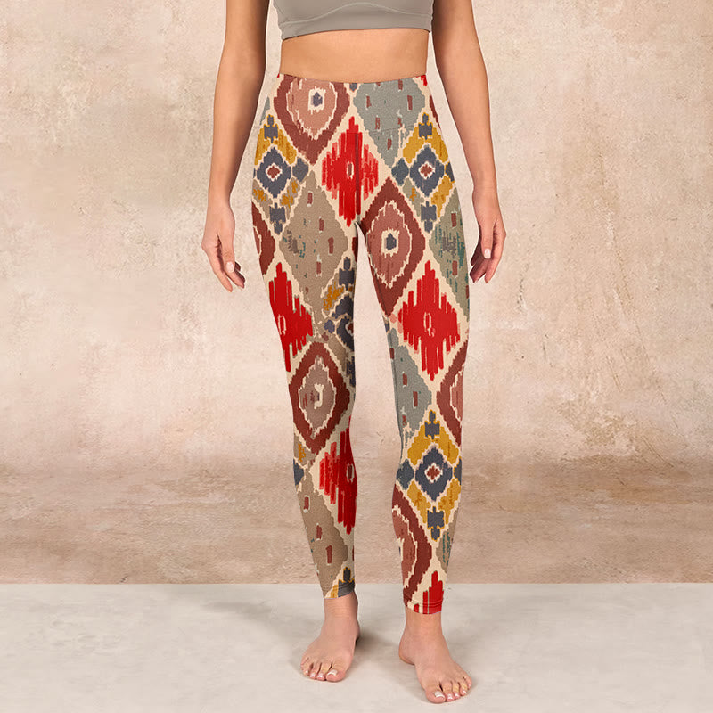 Plaid Printed Gym Leggings Women's Yoga Pants