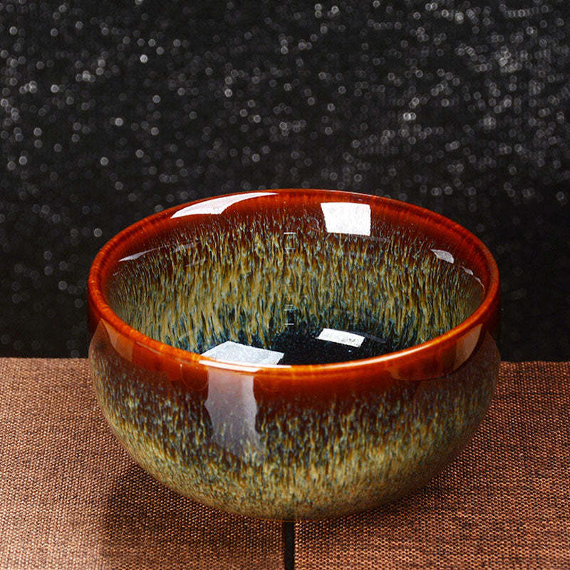 Lotus Dragon Phoenix Koi Fish Chinese Jianzhan Ceramic Teacup Kung Fu Tea Cup 110ml