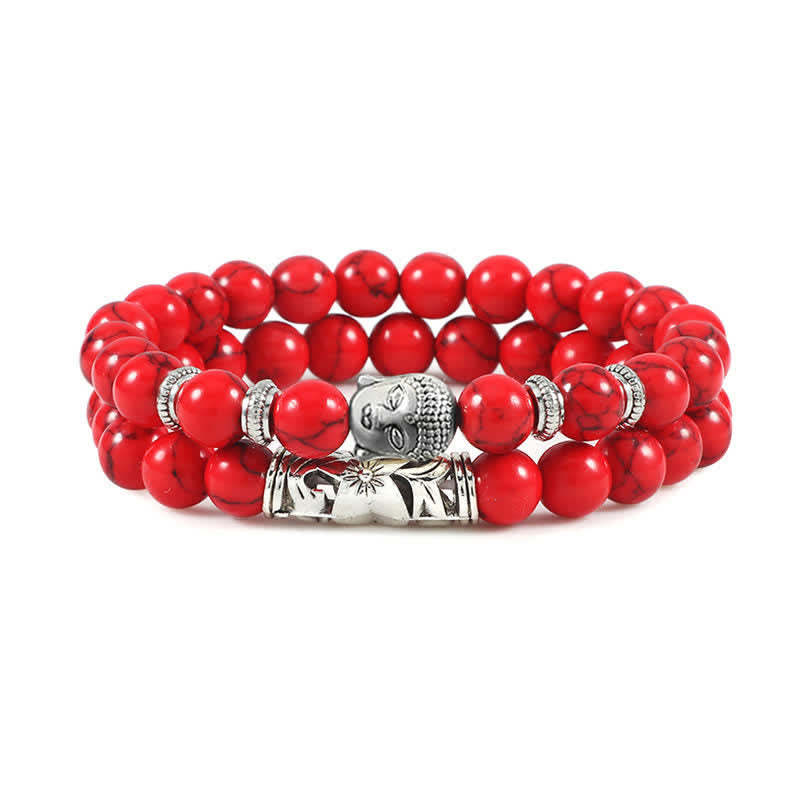 2Pcs Natural Crystal Agate mystic zen Protection Bracelet