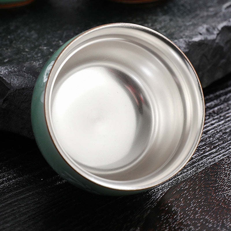 Butterfly Goldfish Lotus Koi Fish Ceramic Teacup Kung Fu Tea Cup 120ml