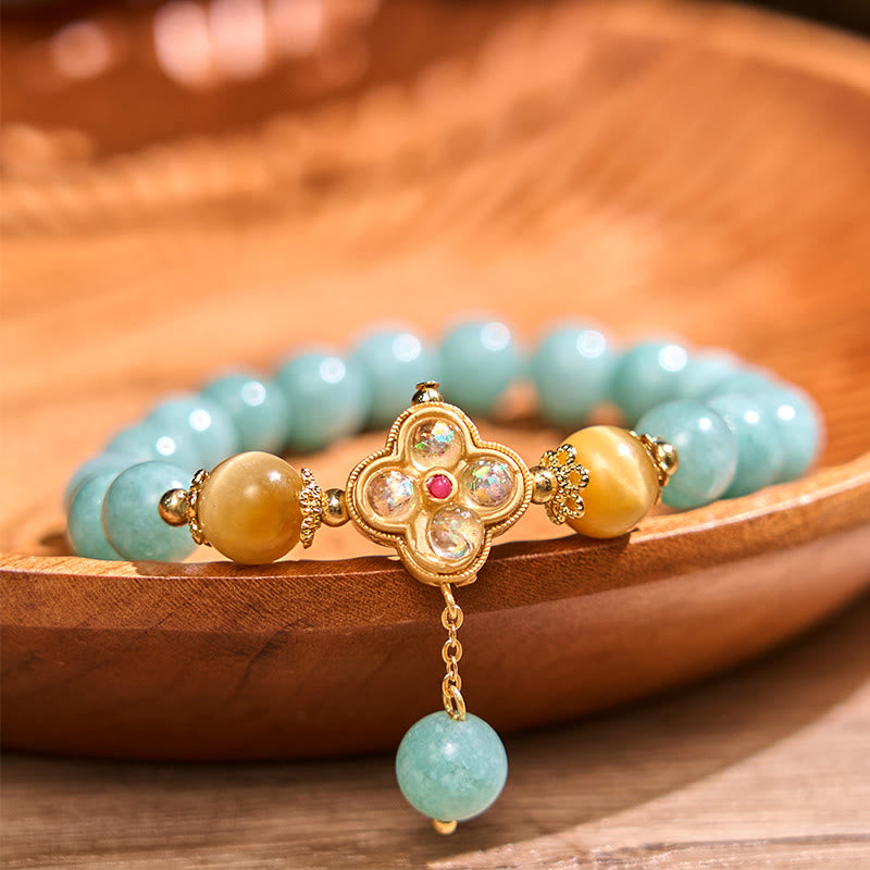 Jade Yellow Tiger Eye Prosperity Bracelet