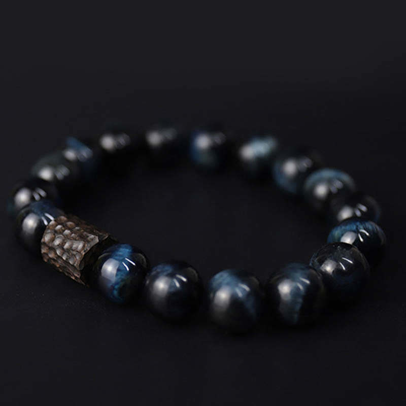 Tiger Eye Ebony Wood Beads Calm Bracelet