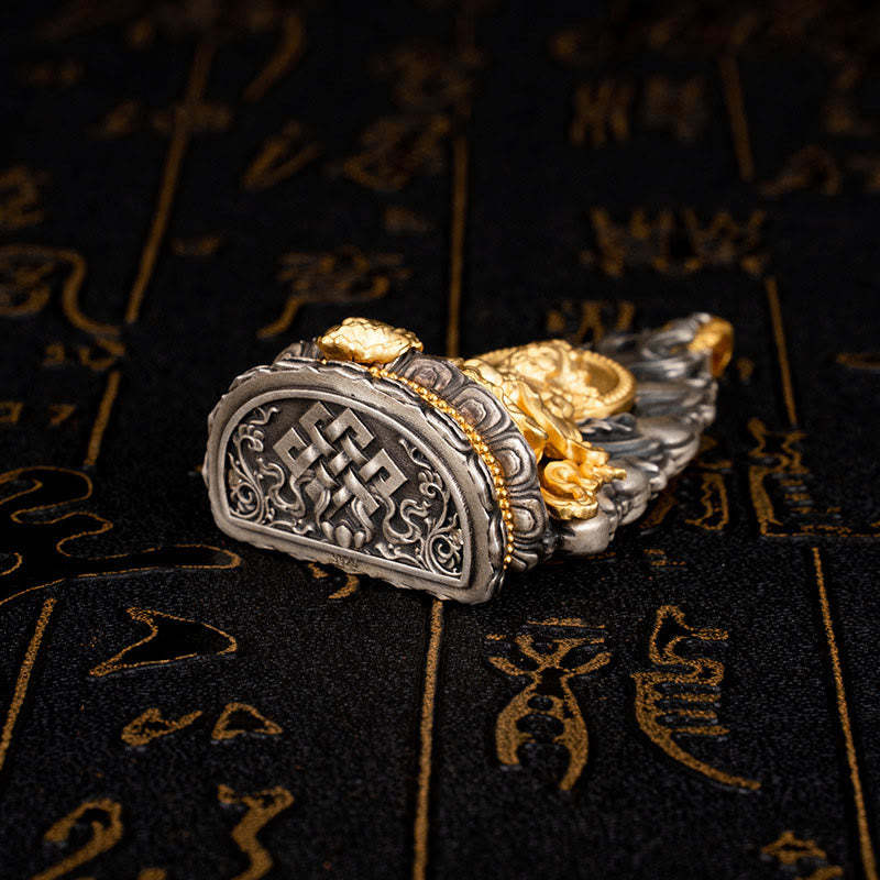 925 Sterling Silver Tibet Yellow Jambhala God of Wealth Blessing Necklace Pendant