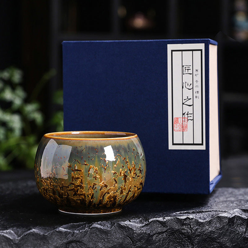 Colorful Brown Ceramic Teacup Kung Fu Tea Cup Bowl