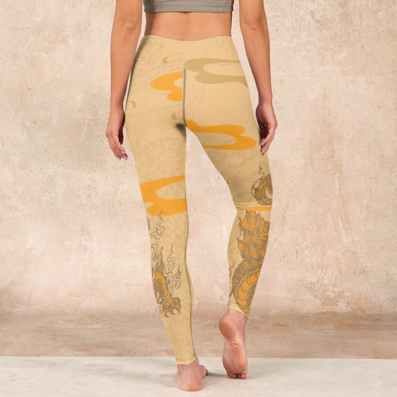 PiXiu Clouds Pattern Gym Leggings Women's Yoga Pants