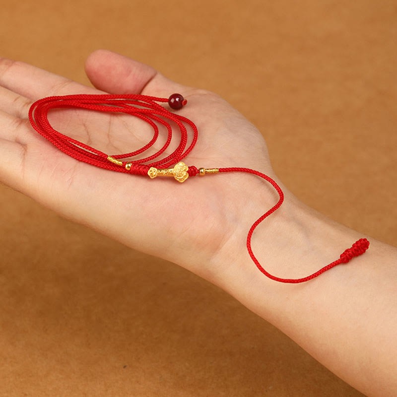 mystic zen Stone 999 Solid Gold Red String Belly Chain