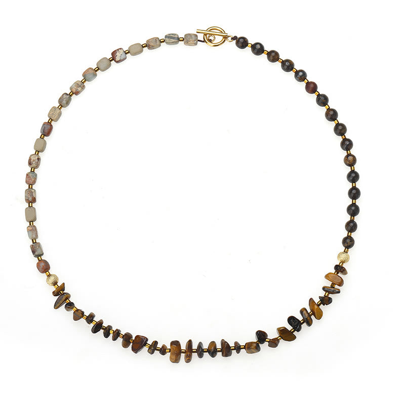 Bronzite Emperor Stone Tiger Eye Determination?Triple Wrap Bracelet