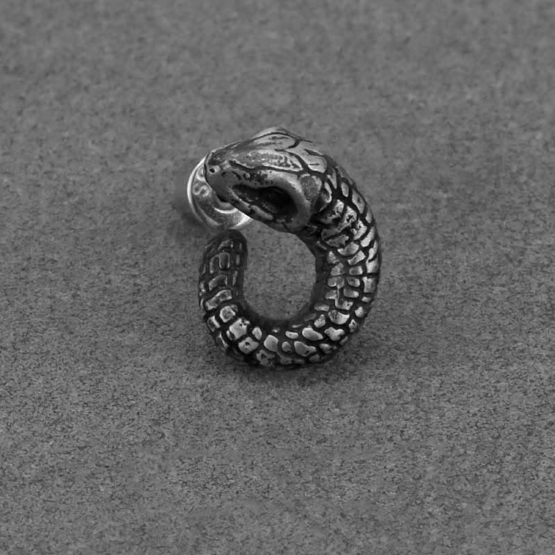 999 Sterling Silver Snake Texture Year Of The Snake Protection Balance Earrings