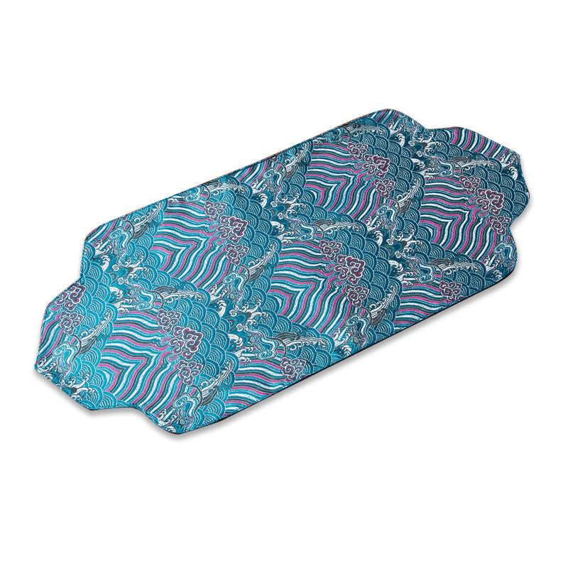 Sea Wave Bamboo Plum Blossom Brocade Embroidery Cup Mat Pad Tea Cup Coaster Kung Fu Tea Mat