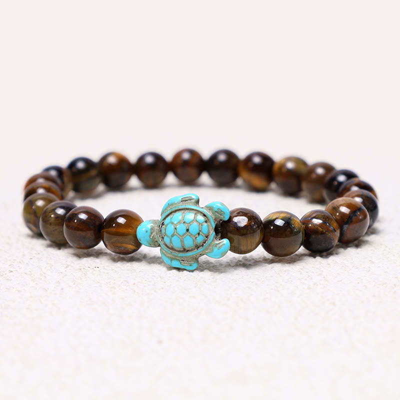 Natural Stone Sea Turtle Turquoise Blessing Bracelet