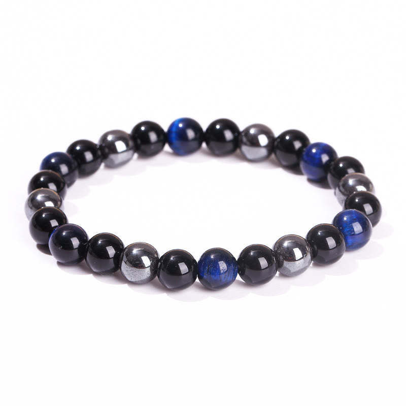 Natural Tiger's Eye Obsidian Hematite Positive Powerful Bracelet