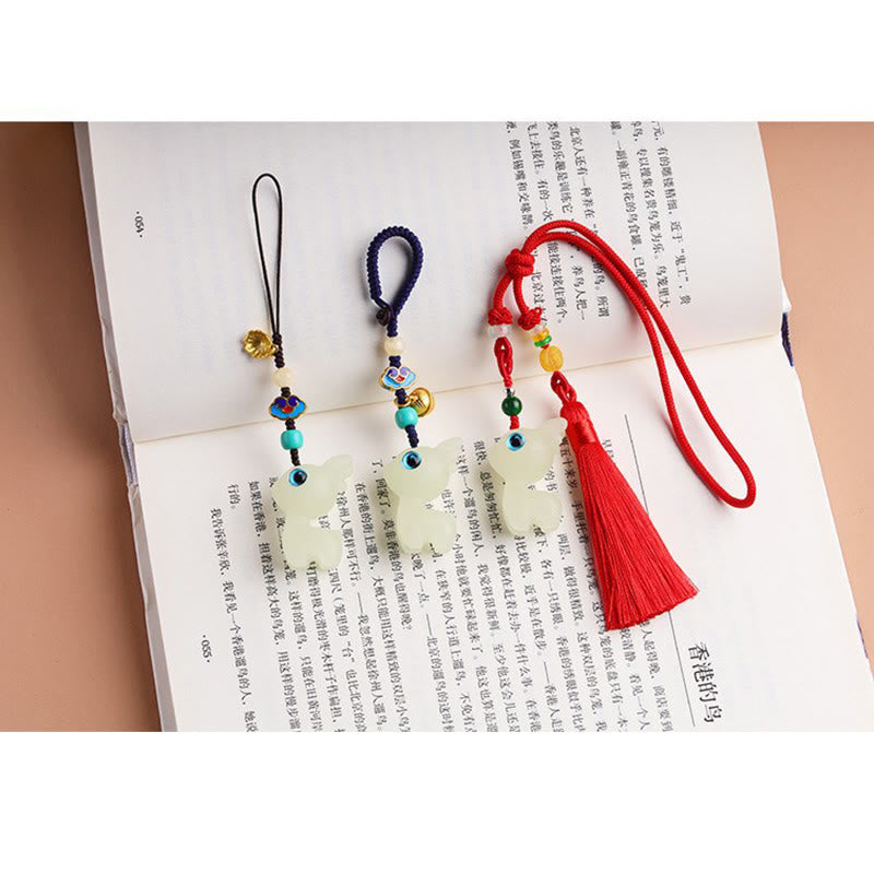 Mini Cute Deer Glowstone Luminous Lucky Deer Energy Key Chain Phone Car Hanging Decoration