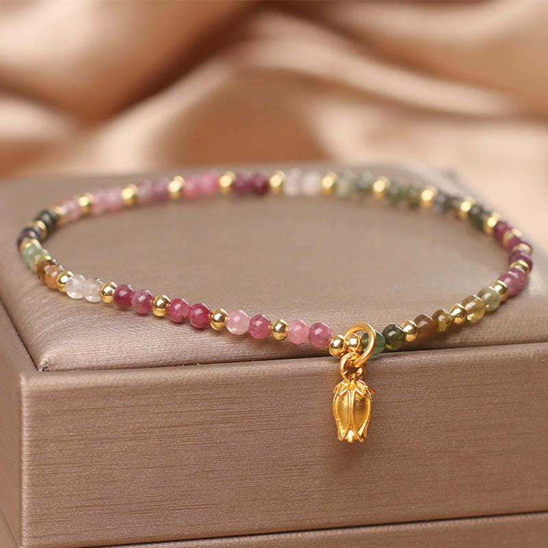 Colorful Tourmaline Flowers Positive Bracelet