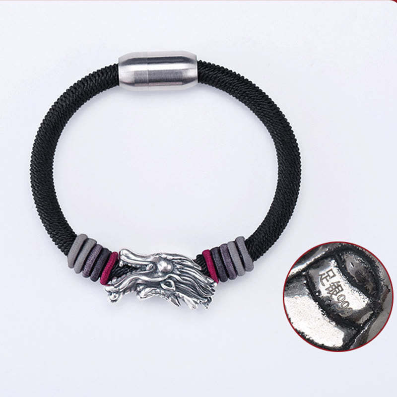 999 Sterling Silver Dragon Luck Handcrafted Braided Child Adult Bracelet