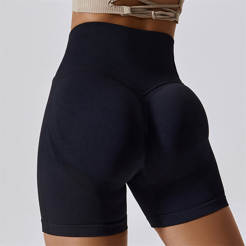 Women Seamless Sports Fitness High Waist Yoga Workout Shorts