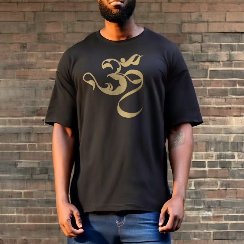 Om Figure Design Cotton Tee T-shirt