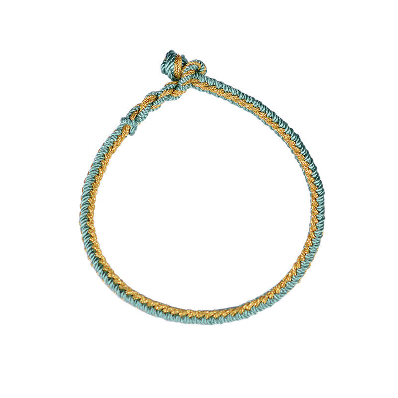 Two-Color Rope Handcrafted Eight Thread Peace Knot Bracelet
