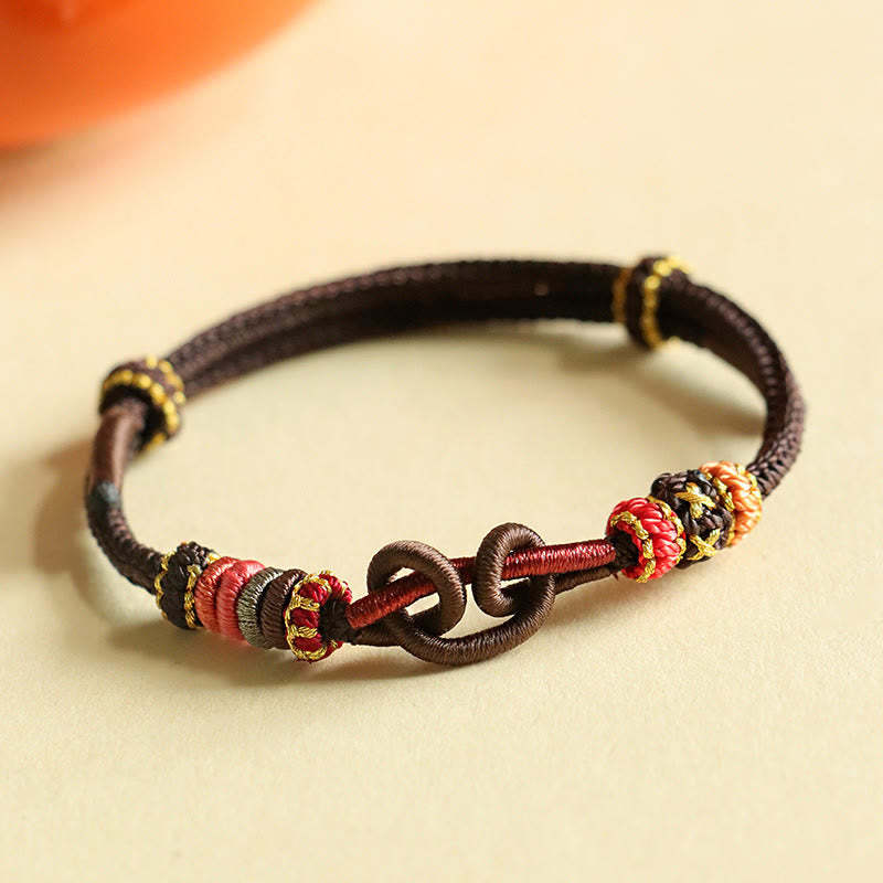Handmade Ingot Pattern Braided String Protection Bracelet