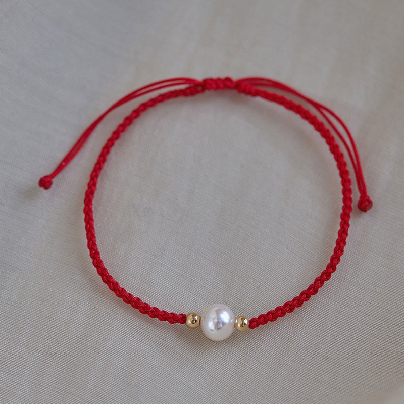 Natural Pearl Bead Luck Braid String Bracelet