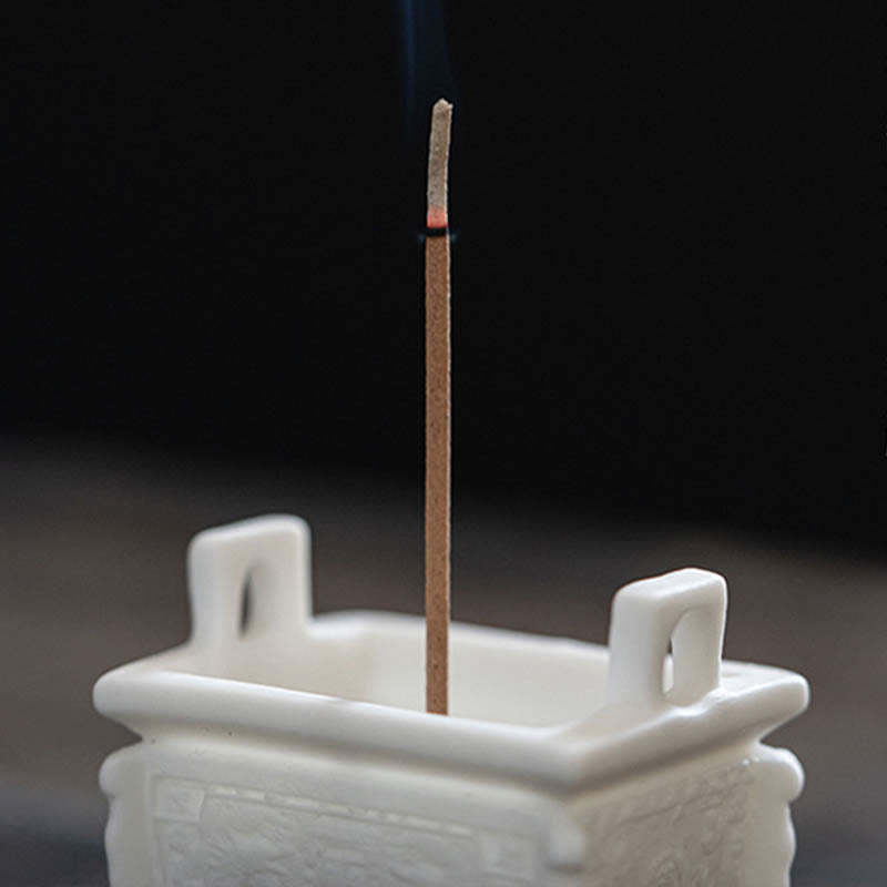 Prosperous Dragon Double Lion Ears Pattern Healing Ceramic Incense Burner Decoration