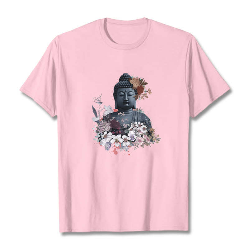 Colorful Flowers Surrounding mystic zen Pattern Tee T-shirt