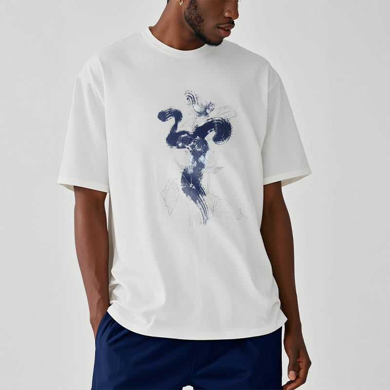 OM Lotus Flower Background Cotton Tee T-shirt