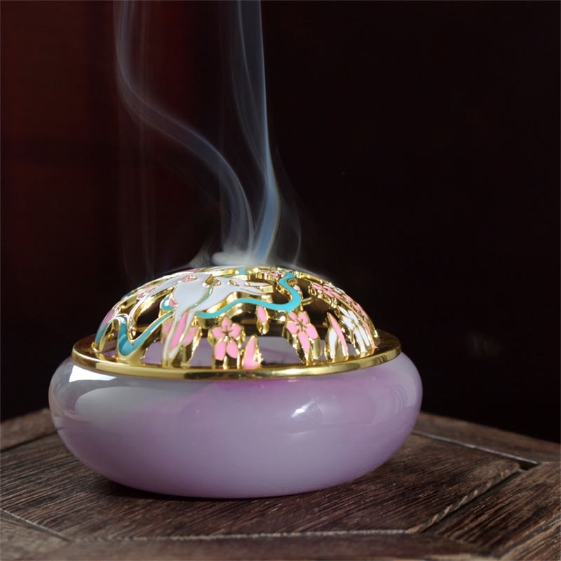 Nine Tailed Fox Liuli Crystal Healing Meditation Incense Burner