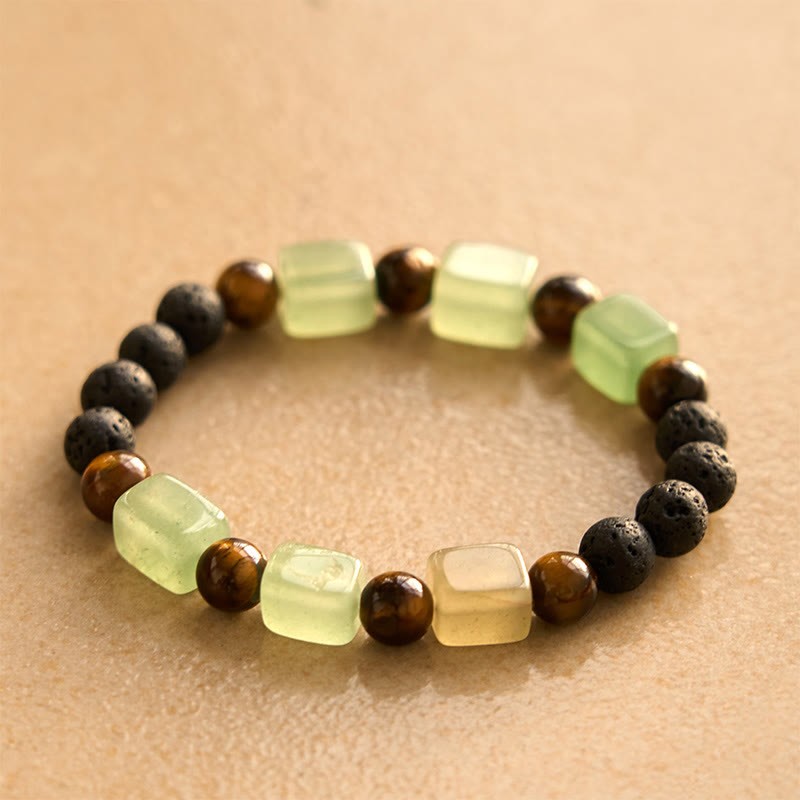 Various Crystals Cube Amethyst Lava Rock Support Bracelet