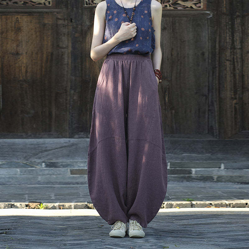 Cotton Linen Pants Harem Trousers Loose Zen Yoga Tai Chi Women's Pants