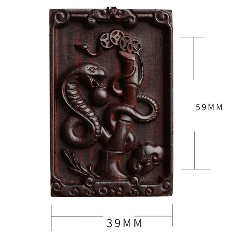 Chinese Zodiac Small Leaf Red Sandalwood Calm Necklace Pendant
