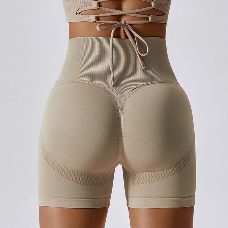 Women Seamless Sports Fitness High Waist Yoga Workout Shorts