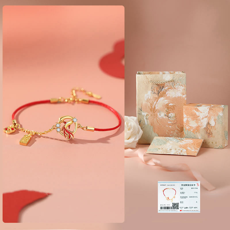 Red String 925 Sterling Silver Copper Coin Koi Fish Year Of The Snake Luck Bracelet