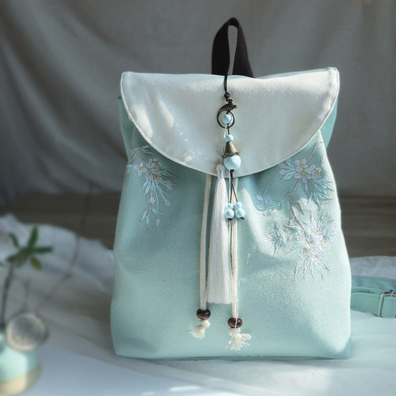 Handmade Embroidered Large Capacity Canvas Backpack