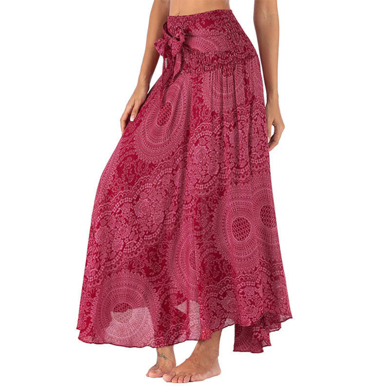 Two Style Wear Boho Compass Rose Flower Skirt Dress