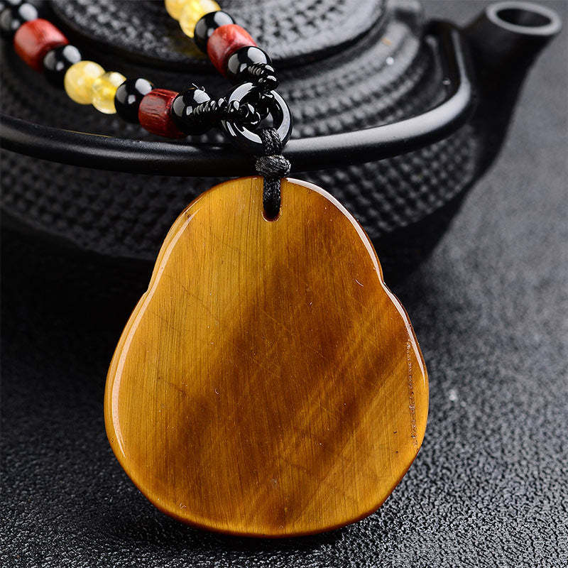 Tiger's Eye Laughing mystic zen Blessing Necklace