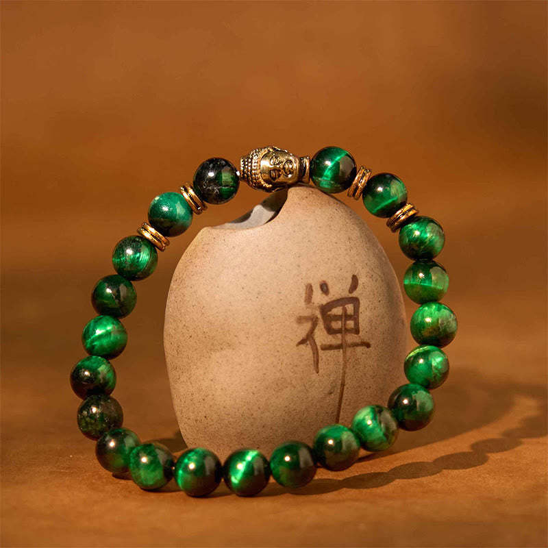 Blue Green Red Tiger Eye mystic zen Head Balance Bracelet